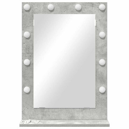 Waschtischspiegel mit Spiegel Beton Grau 70 x 50 x 18 cm