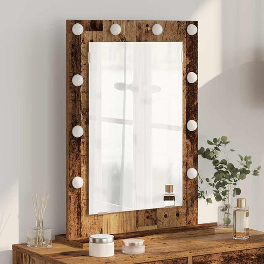 Kosmetikspiegel Altholz 70 x 50 x 18 cm Holzwerkstoff und Glas