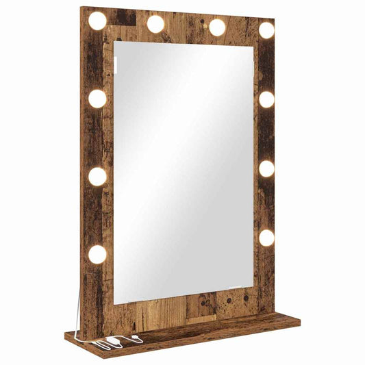 Kosmetikspiegel Altholz 70 x 50 x 18 cm Holzwerkstoff und Glas