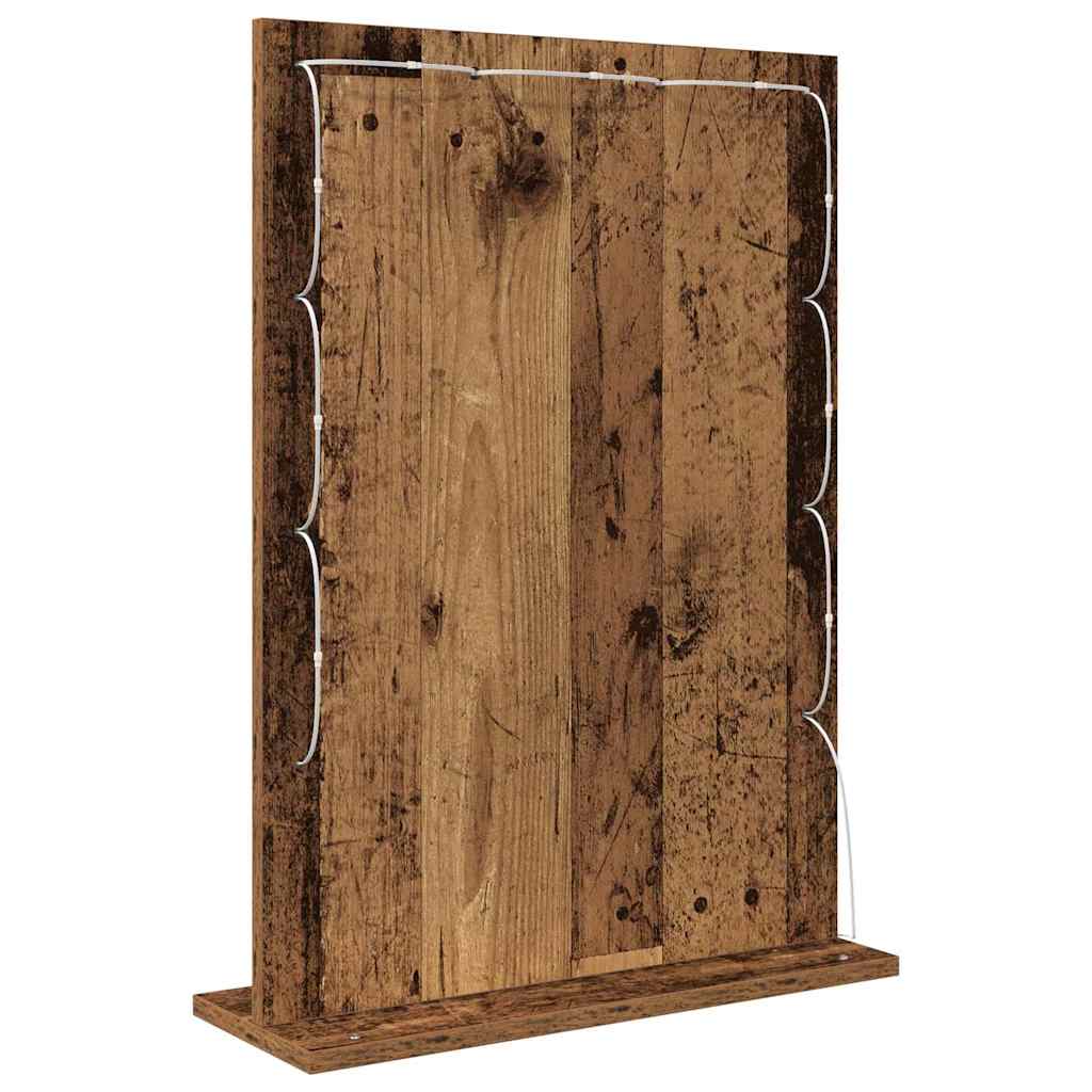 Kosmetikspiegel Altholz 70 x 50 x 18 cm Holzwerkstoff und Glas
