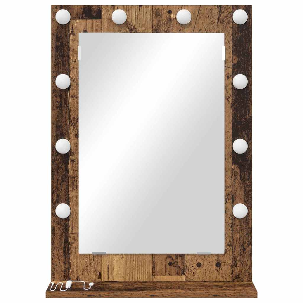Kosmetikspiegel Altholz 70 x 50 x 18 cm Holzwerkstoff und Glas