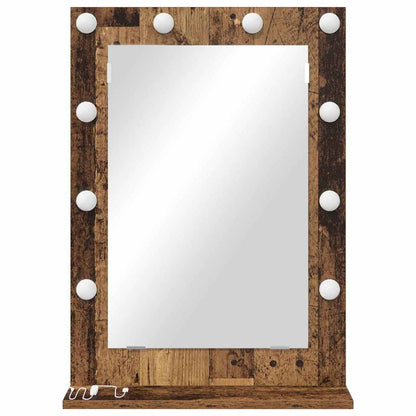 Kosmetikspiegel Altholz 70 x 50 x 18 cm Holzwerkstoff und Glas