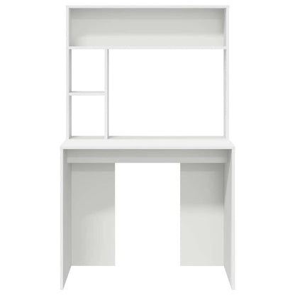 Schreibtisch mit Regal Weiß 91 x 50 x 149 cm Holzwerkstoff