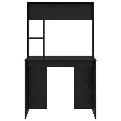 Schreibtisch mit Regal Schwarz Eichen-Optik 91 x 50 x 149 cm
