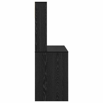 Schreibtisch mit Regal Schwarz Eichen-Optik 91 x 50 x 149 cm