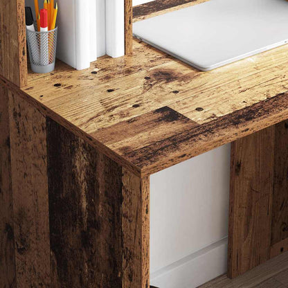 Schreibtisch mit Regal Altholz 91 x 50 x 149 cm Holzwerkstoff