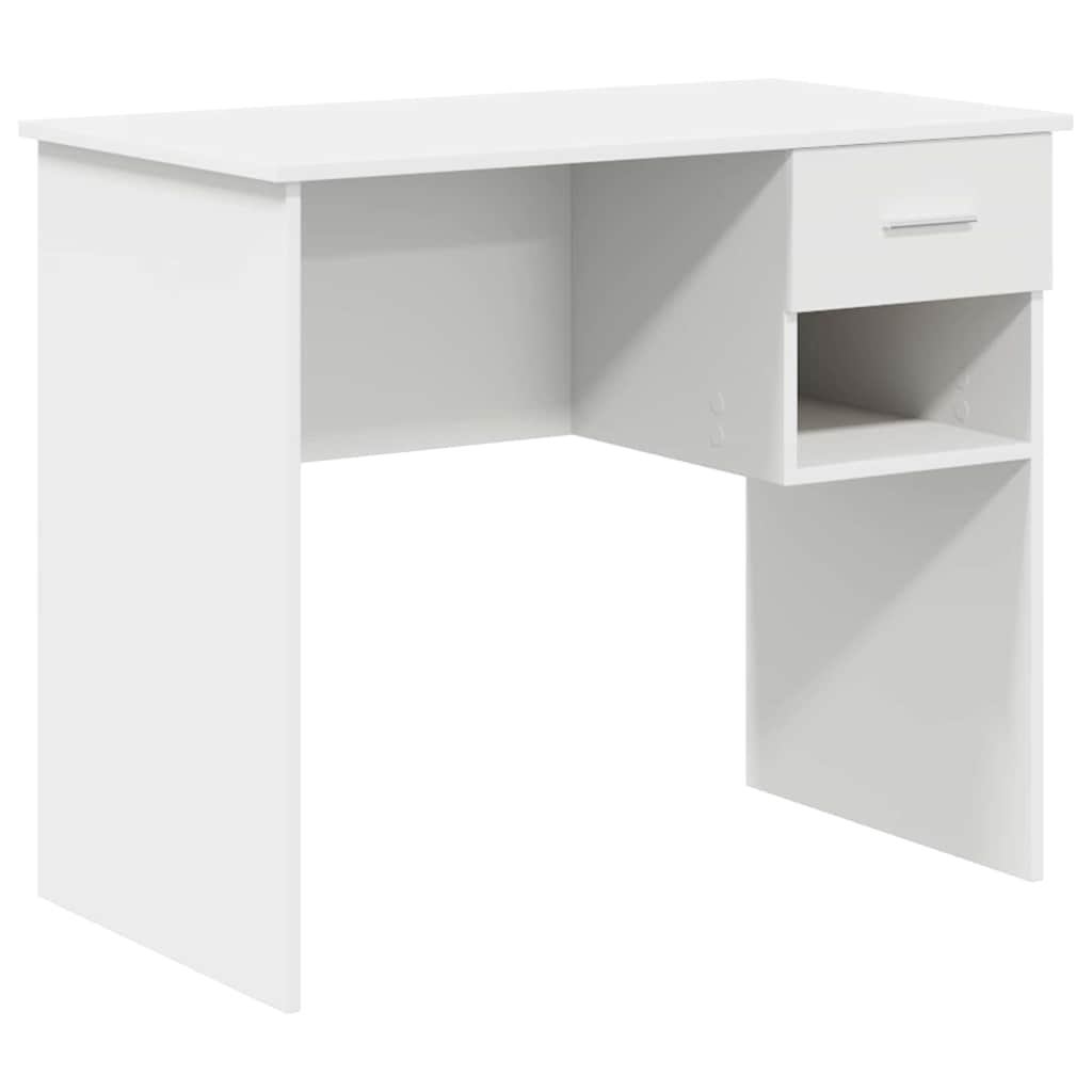 Schreibtisch mit Regal Weiß 90 x 49,5 x 75 cm Holzwerkstoff