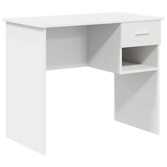 Schreibtisch mit Regal Weiß 90 x 49,5 x 75 cm Holzwerkstoff