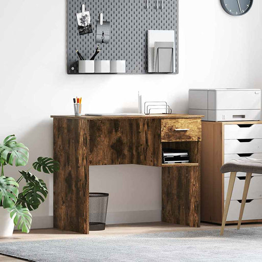 Schreibtisch Räuchereiche 90 x 49,5 x 75 cm Holzwerkstoff