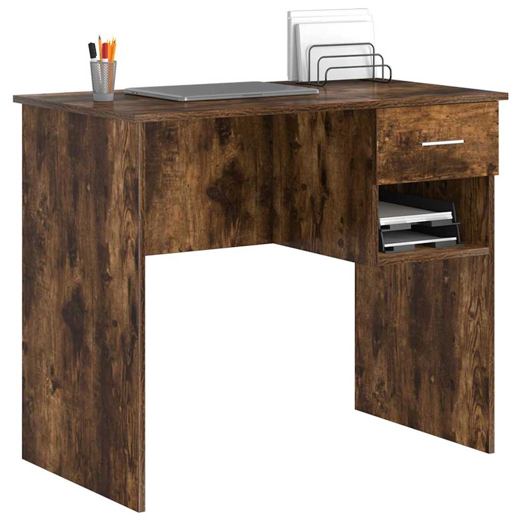 Schreibtisch Räuchereiche 90 x 49,5 x 75 cm Holzwerkstoff