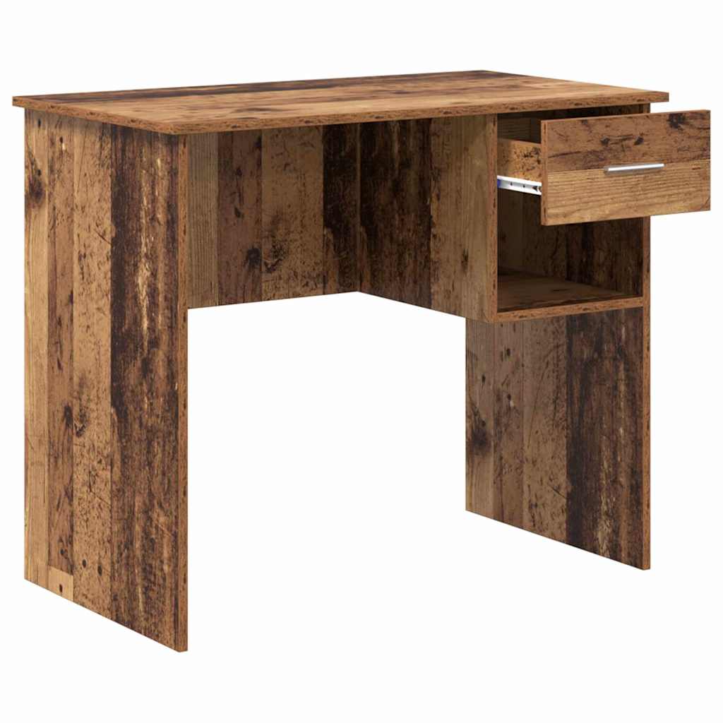 Schreibtisch mit Regal Altholz 90 x 49,5 x 75 cm Holzwerkstoff