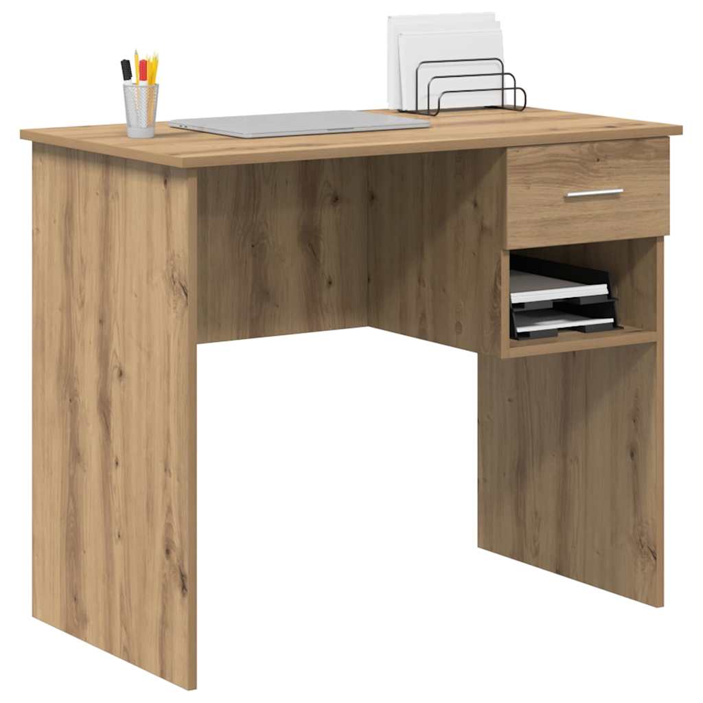 Schreibtisch Eiche handwerklich 90 x 49,5 x 75 cm Holzwerkstoff
