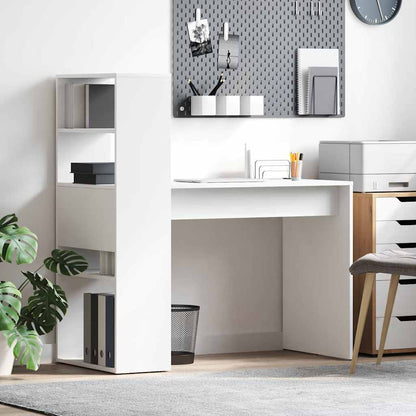 Schreibtisch mit Regal Weiß 113 x 54 x 120 cm Holzwerkstoff