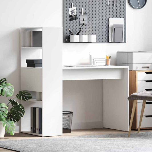 Schreibtisch mit Regal Weiß 113 x 54 x 120 cm Holzwerkstoff