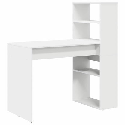 Schreibtisch mit Regal Weiß 113 x 54 x 120 cm Holzwerkstoff
