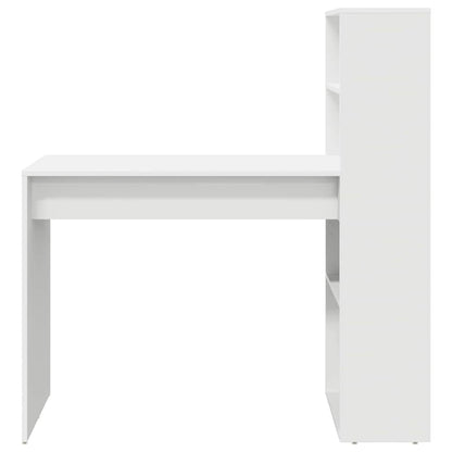 Schreibtisch mit Regal Weiß 113 x 54 x 120 cm Holzwerkstoff