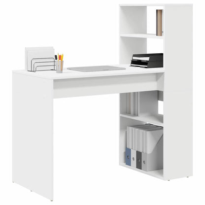 Schreibtisch mit Regal Weiß 113 x 54 x 120 cm Holzwerkstoff