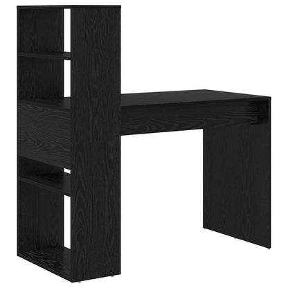 Schreibtisch mit Regal Schwarz Eichen-Optik 113 x 54 x 120 cm