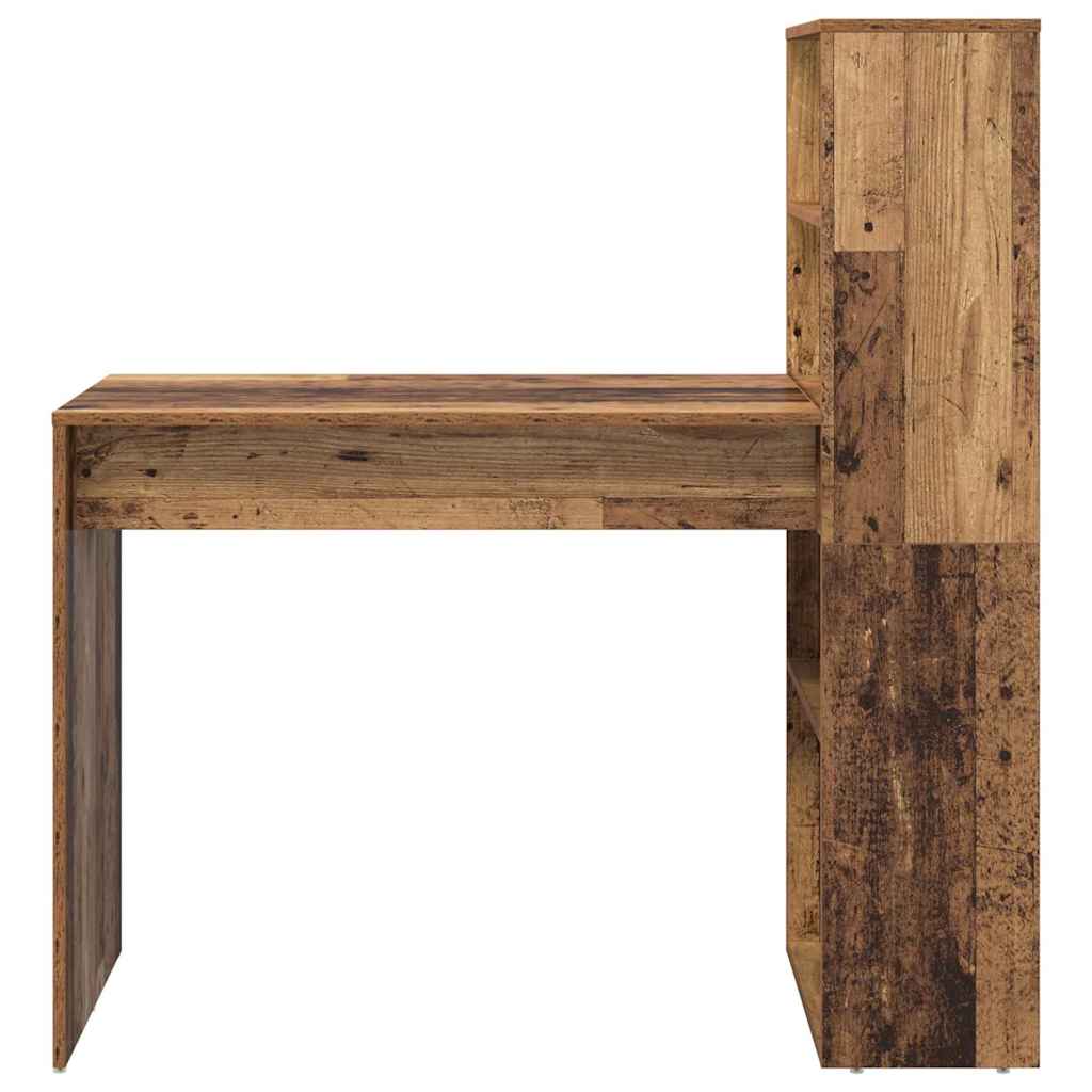 Schreibtisch mit Regal Altholz 113 x 54 x 120 cm Holzwerkstoff