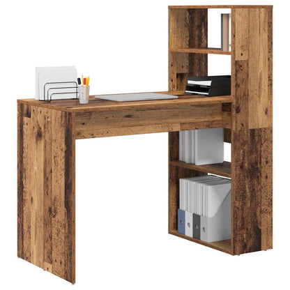 Schreibtisch mit Regal Altholz 113 x 54 x 120 cm Holzwerkstoff