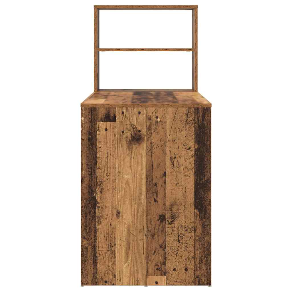 Schreibtisch mit Regal Altholz 113 x 54 x 120 cm Holzwerkstoff