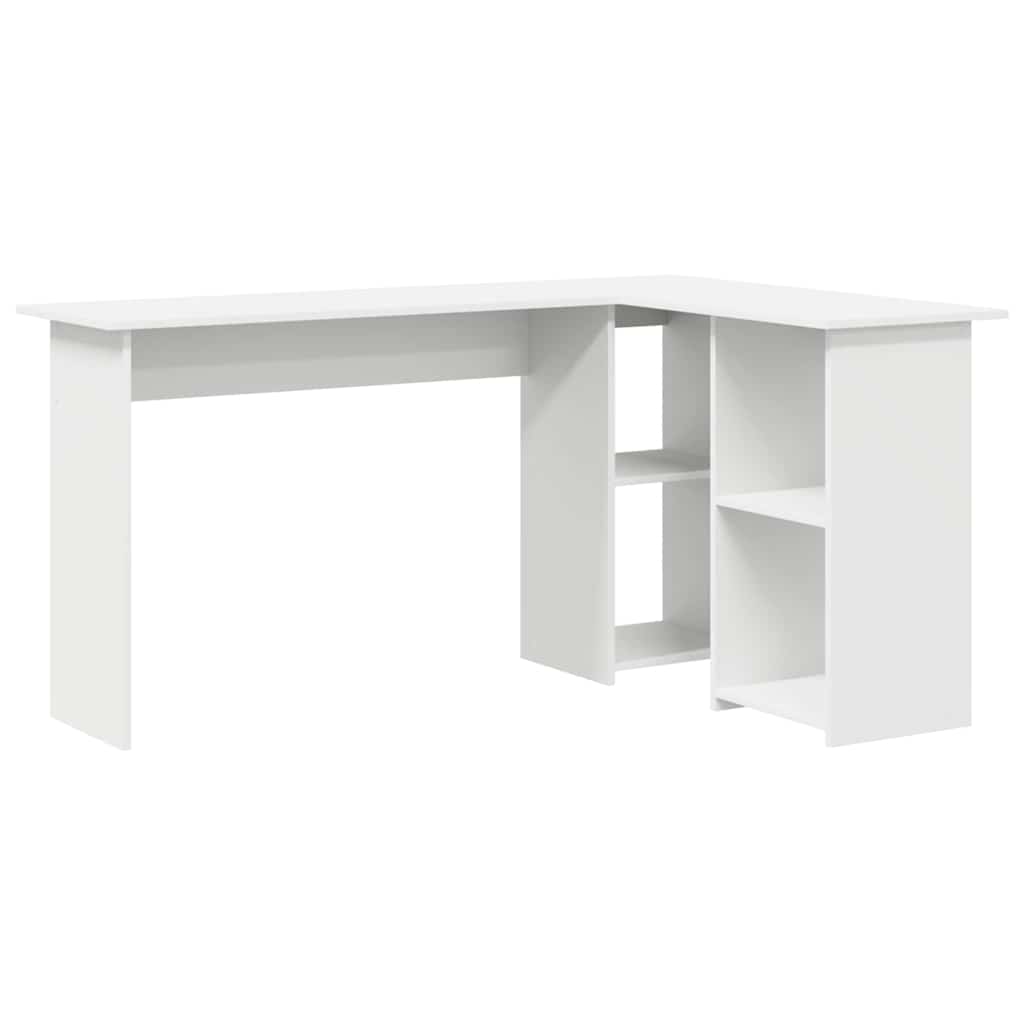 Schreibtisch mit Regal Weiß 142 x 102 x 73 cm Holzwerkstoff