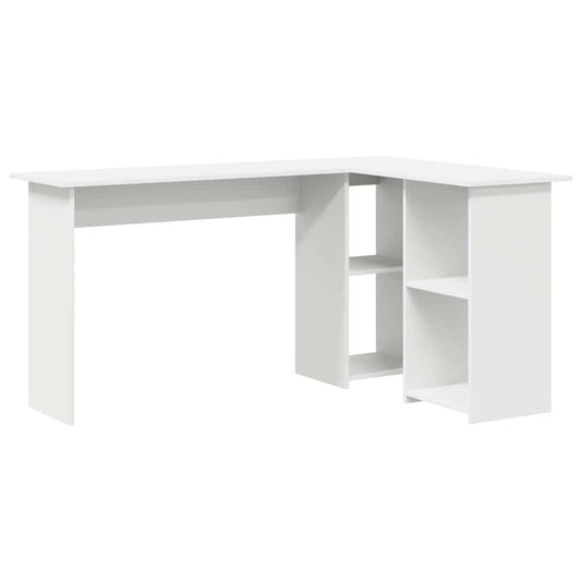 Schreibtisch mit Regal Weiß 142 x 102 x 73 cm Holzwerkstoff