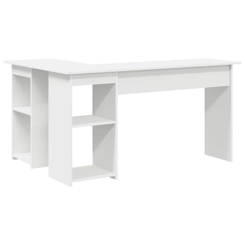 Schreibtisch mit Regal Weiß 142 x 102 x 73 cm Holzwerkstoff