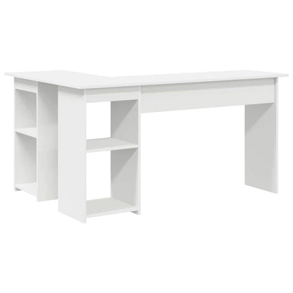 Schreibtisch mit Regal Weiß 142 x 102 x 73 cm Holzwerkstoff