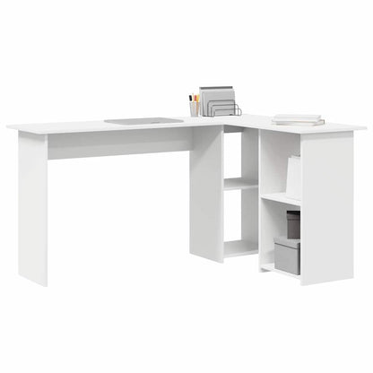 Schreibtisch mit Regal Weiß 142 x 102 x 73 cm Holzwerkstoff