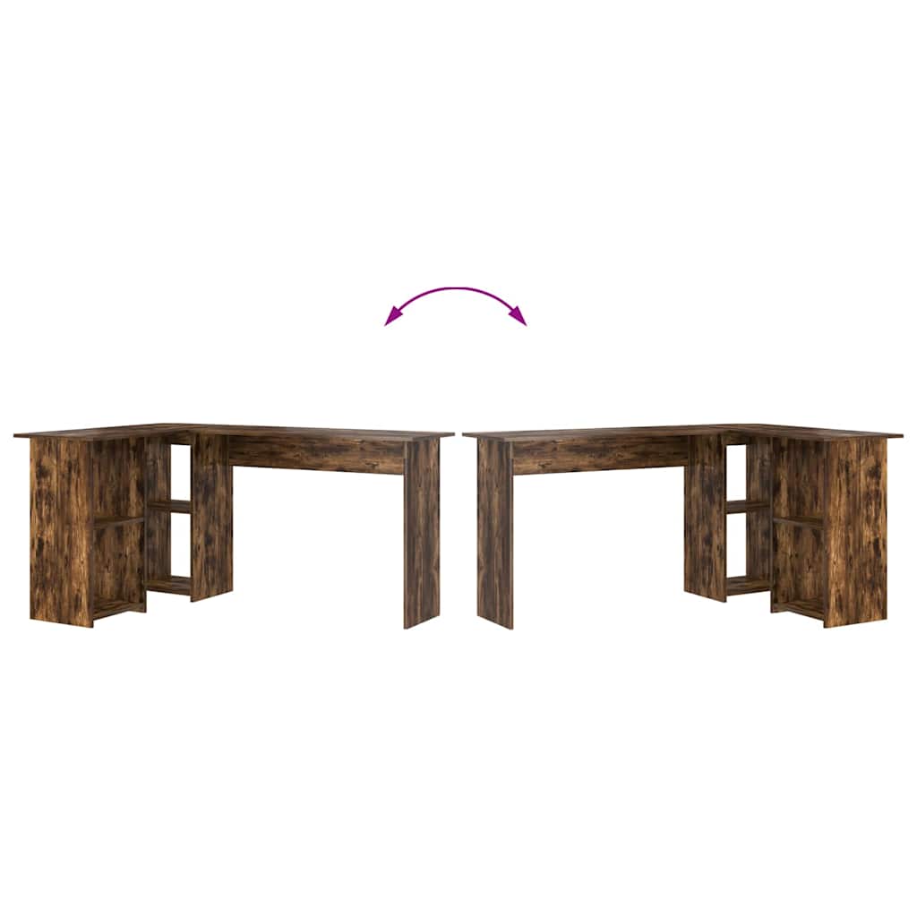 Schreibtisch Räuchereiche 142 x 102 x 73 cm Holzwerkstoff