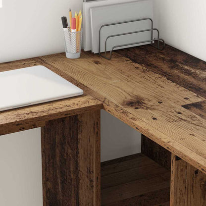 Schreibtisch mit Regal Altholz 142 x 102 x 73 cm Holzwerkstoff