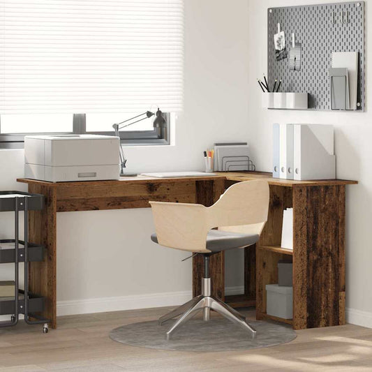 Schreibtisch mit Regal Altholz 142 x 102 x 73 cm Holzwerkstoff