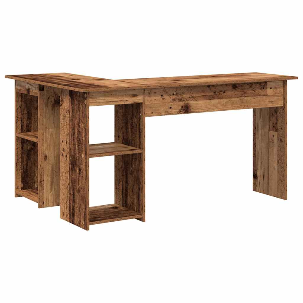 Schreibtisch mit Regal Altholz 142 x 102 x 73 cm Holzwerkstoff