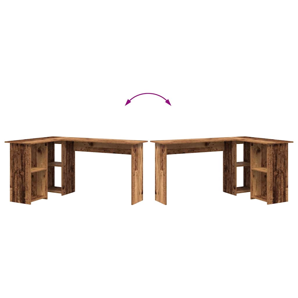 Schreibtisch mit Regal Altholz 142 x 102 x 73 cm Holzwerkstoff