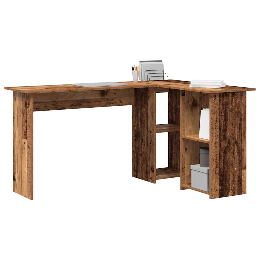 Schreibtisch mit Regal Altholz 142 x 102 x 73 cm Holzwerkstoff