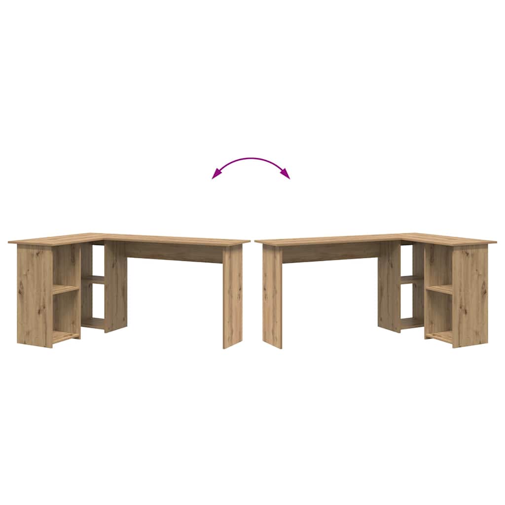 Schreibtisch Eiche handwerklich 142 x 102 x 73 cm Holzwerkstoff