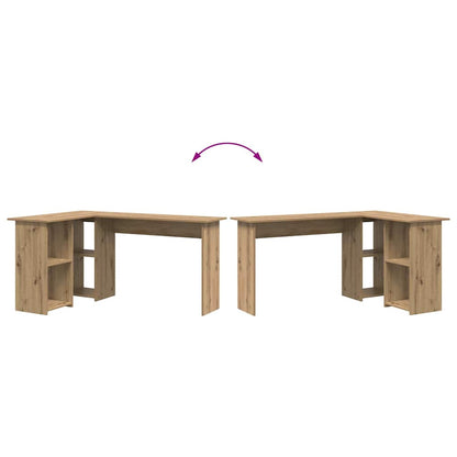 Schreibtisch Eiche handwerklich 142 x 102 x 73 cm Holzwerkstoff