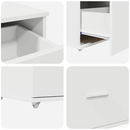 Schubladenschrank mit Rad Weiß 55 x 45 x 33,5 cm Holzwerkstoff