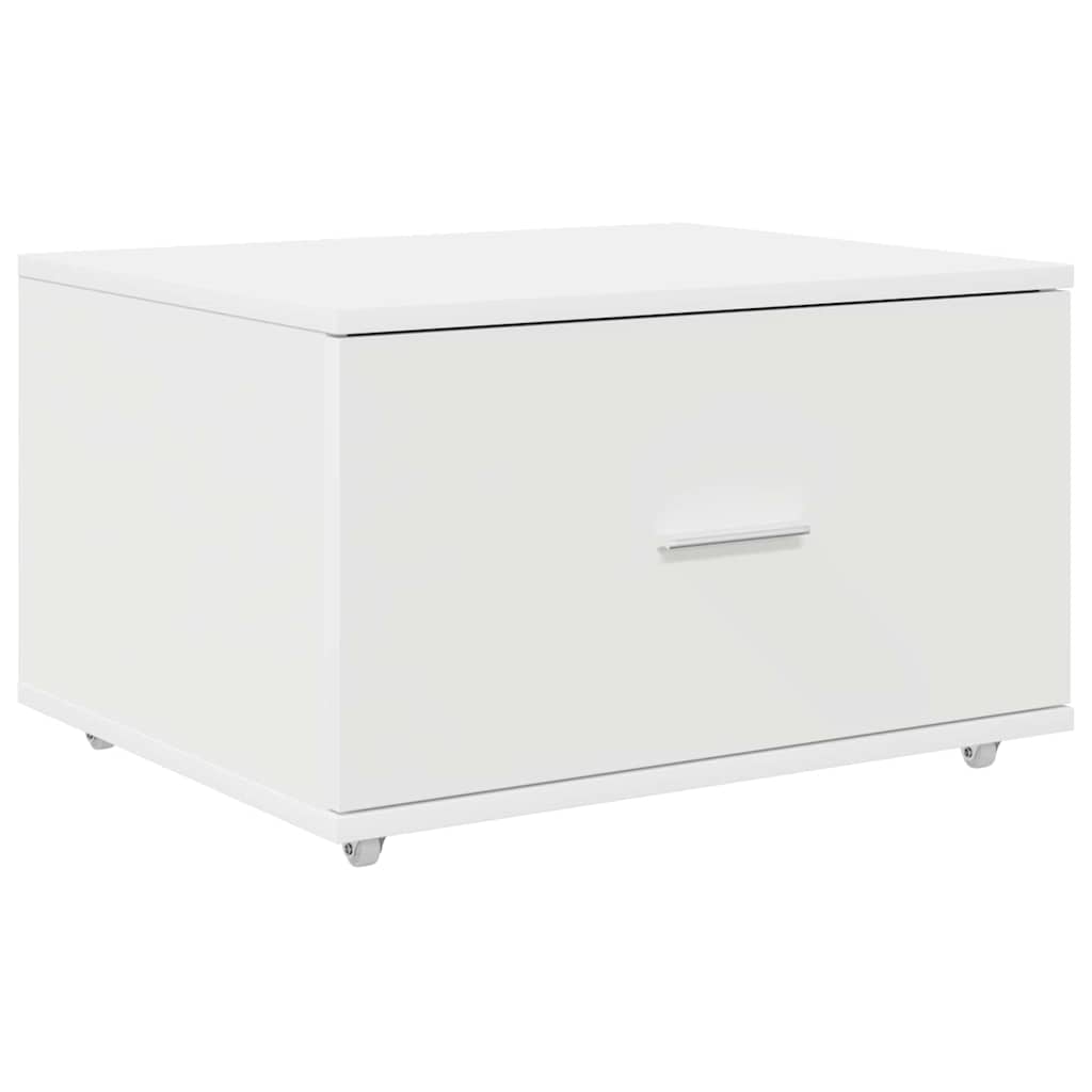 Schubladenschrank mit Rad Weiß 55 x 45 x 33,5 cm Holzwerkstoff
