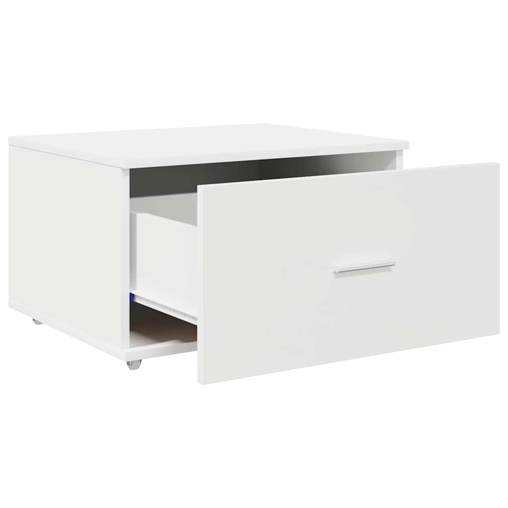 Schubladenschrank mit Rad Weiß 55 x 45 x 33,5 cm Holzwerkstoff