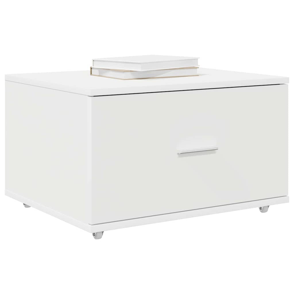 Schubladenschrank mit Rad Weiß 55 x 45 x 33,5 cm Holzwerkstoff