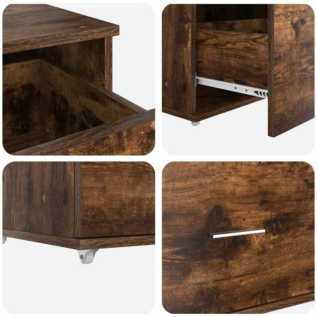Schubladenschrank mit Rad Braun 55 x 45 x 33,5 cm Holzwerkstoff