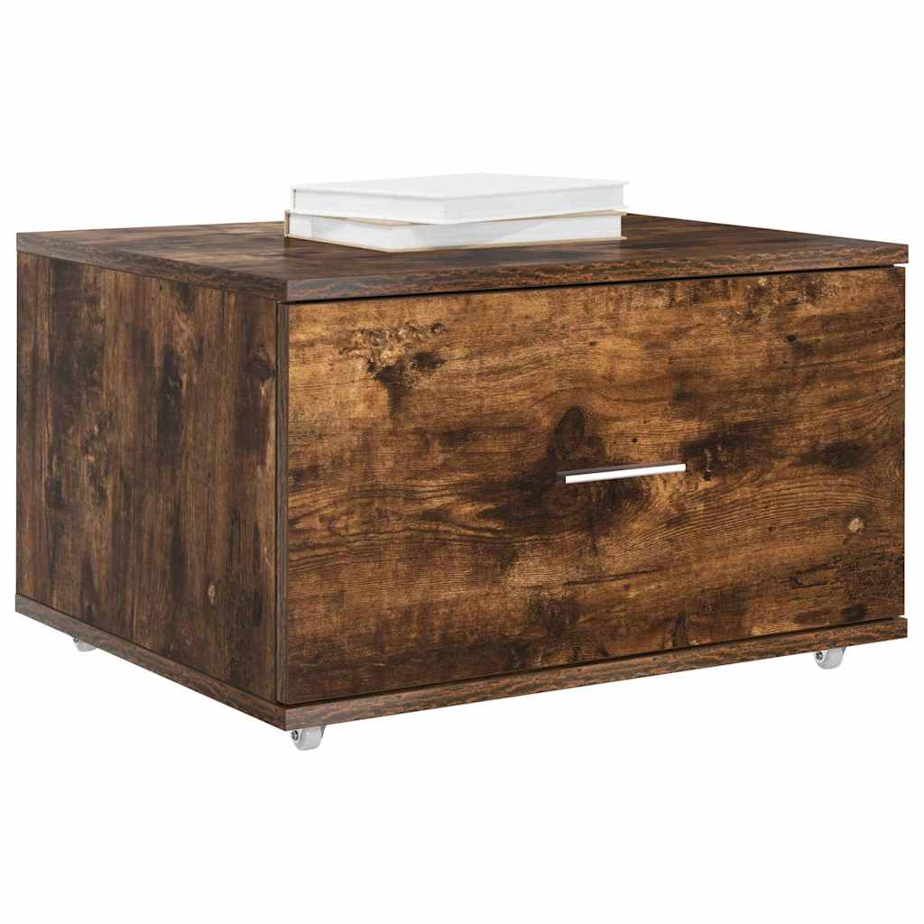 Schubladenschrank mit Rad Braun 55 x 45 x 33,5 cm Holzwerkstoff