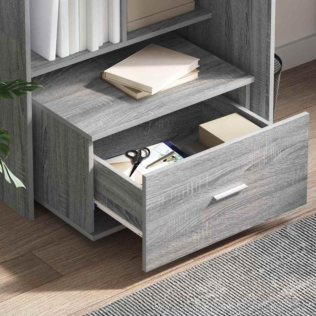 Schubladenschrank mit Rad Grau 55 x 45 x 33,5 cm Holzwerkstoff