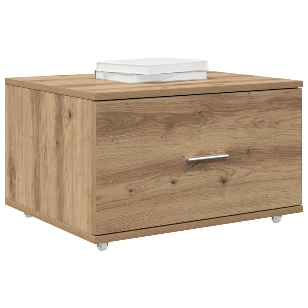 Schubladenschrank mit Rad Braun 55 x 45 x 33,5 cm Holzwerkstoff
