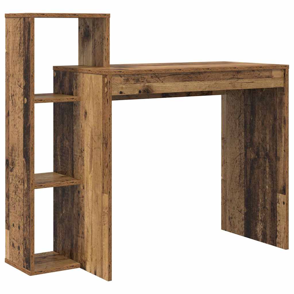 Schreibtisch mit Regal Altholz 100 x 40 x 90 cm Holzwerkstoff