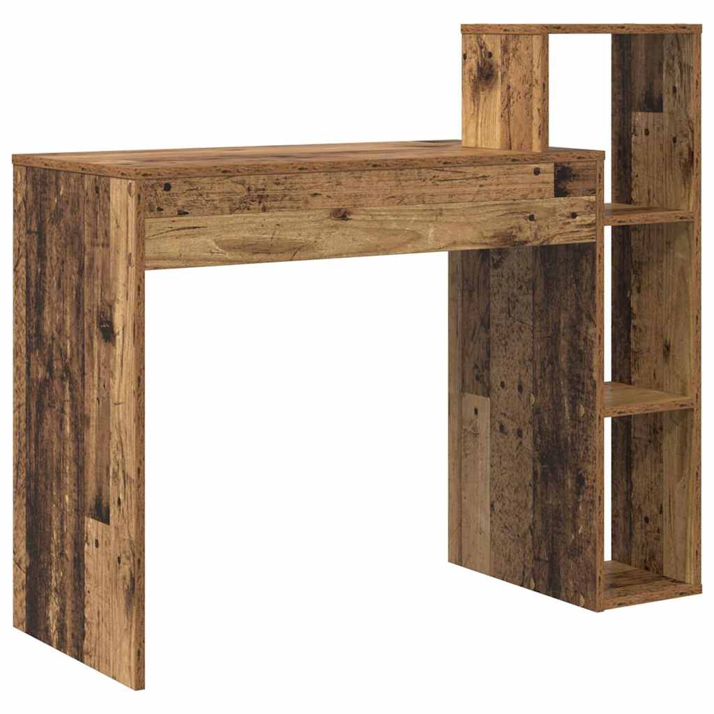 Schreibtisch mit Regal Altholz 100 x 40 x 90 cm Holzwerkstoff
