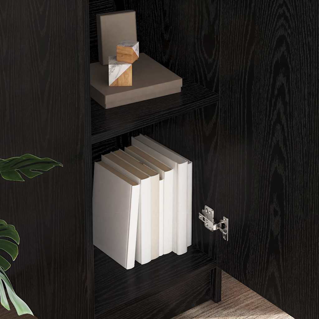 Highboard Schwarze Eiche 35 x 39 x 168 cm Holzwerkstoff