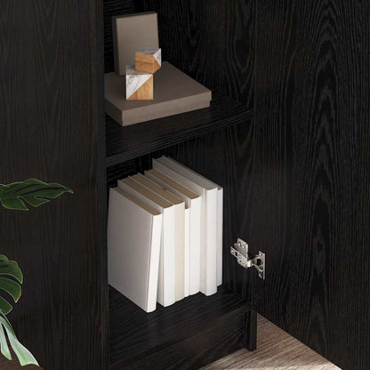 Highboard Schwarze Eiche 35 x 39 x 168 cm Holzwerkstoff
